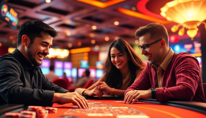 Engaging players enjoying online casino Canada games in a vibrant and inviting setting.
