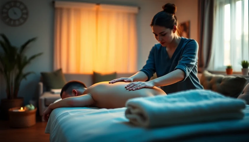 Experience 출장마사지 at home with a professional therapist in a serene environment.