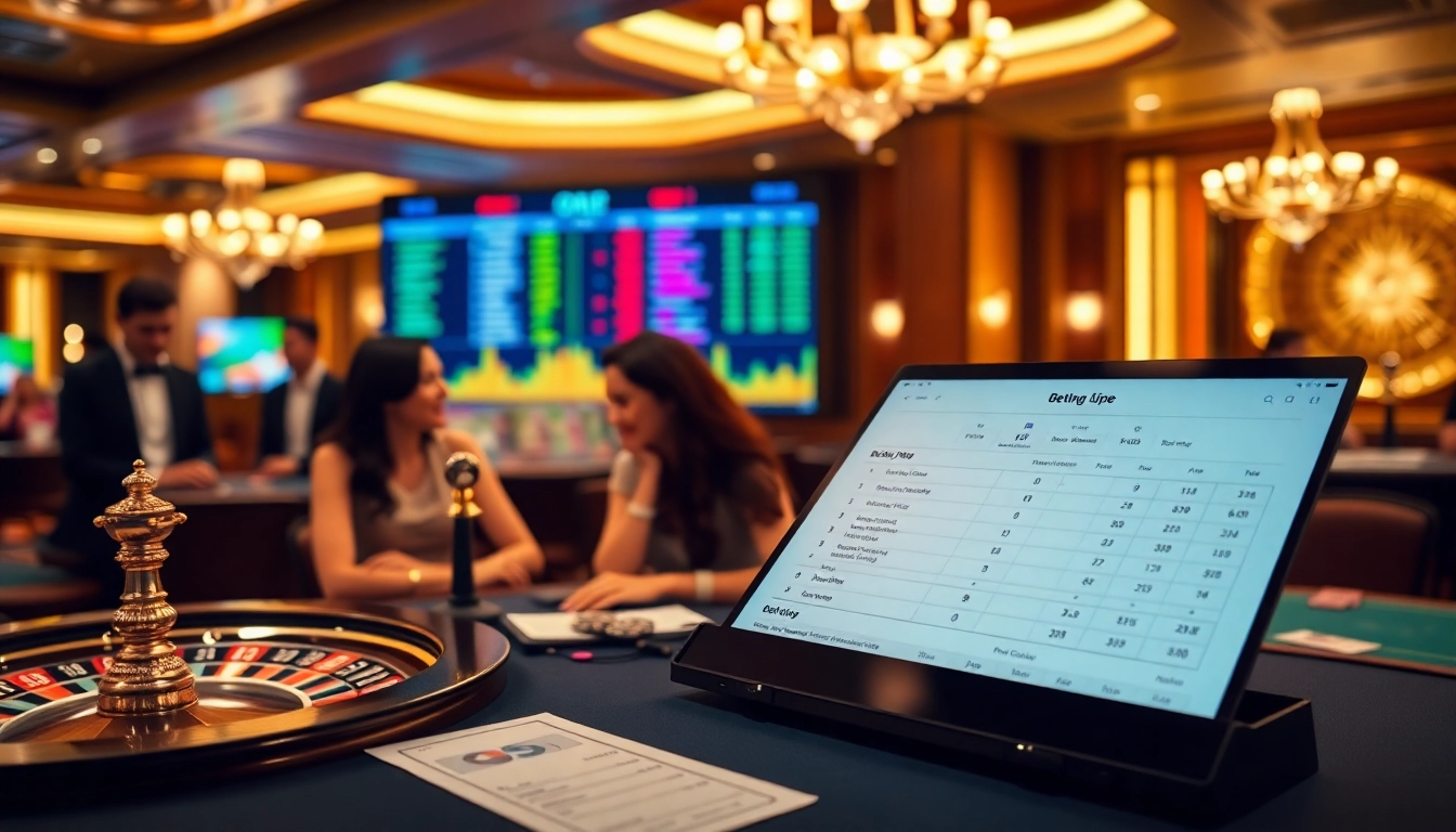 Experience the excitement of แทงบอล in a high-stakes casino setting with vibrant odds displayed.
