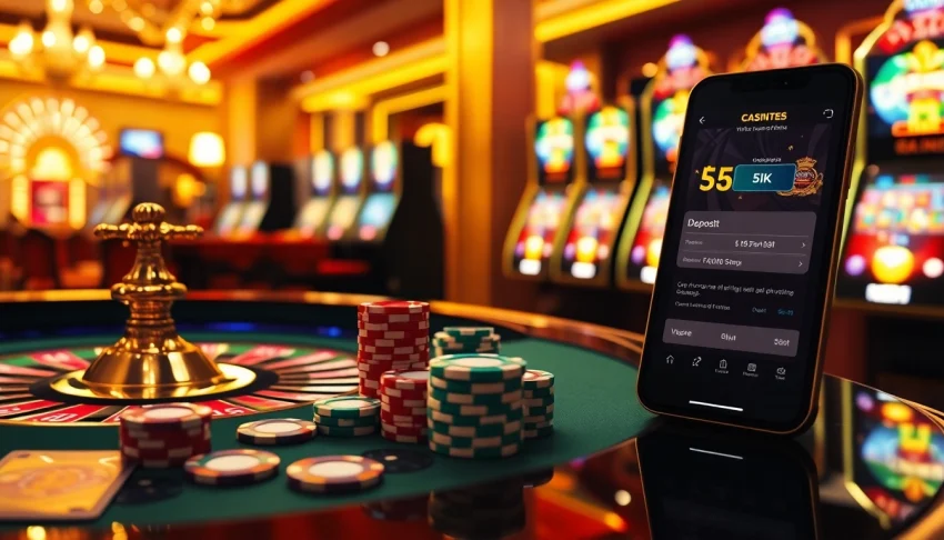 Rasakan sensasi bermain game dengan Depo 5k pada meja kasino mewah.