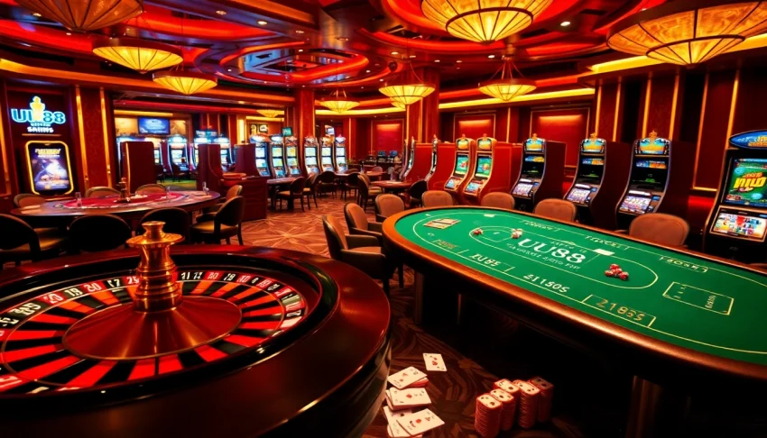 Experience the thrill of UU88 with vibrant casino games, roulette, and poker tables.