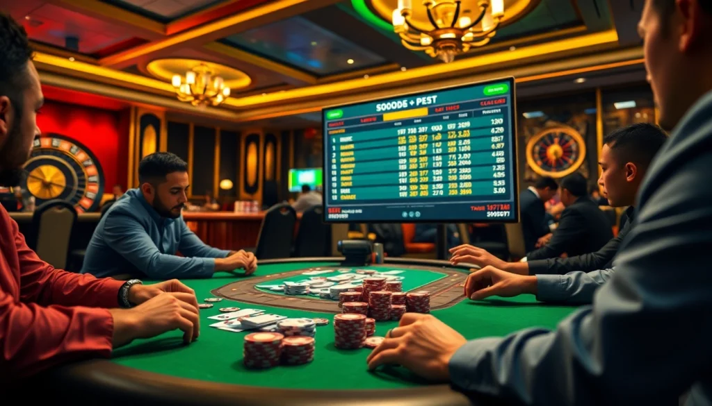 Sbobet offers thrilling online betting experiences with vibrant casino tables and real-time odds displayed.