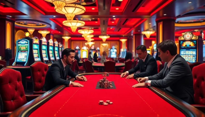 Experience high-stakes gameplay at tại i9bet with vibrant casino tables and exciting poker action.