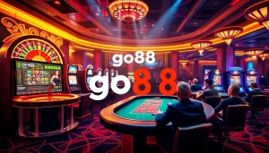 Engage in thrilling gameplay at GO88's vibrant online casino, showcasing exciting slots and roulette.