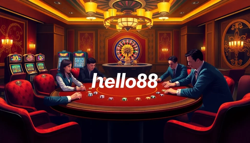 Engage in thrilling poker action at tại hello88 with luxurious casino ambiance and vibrant visuals.