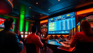 Experience the thrill of betting on vaoluoitv with a vibrant casino scene filled with excitement.