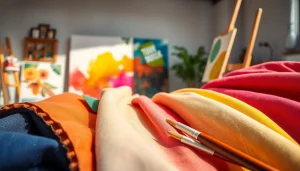 Canvas stoffen met diverse kleuren en texturen op een artistieke manier gepresenteerd.