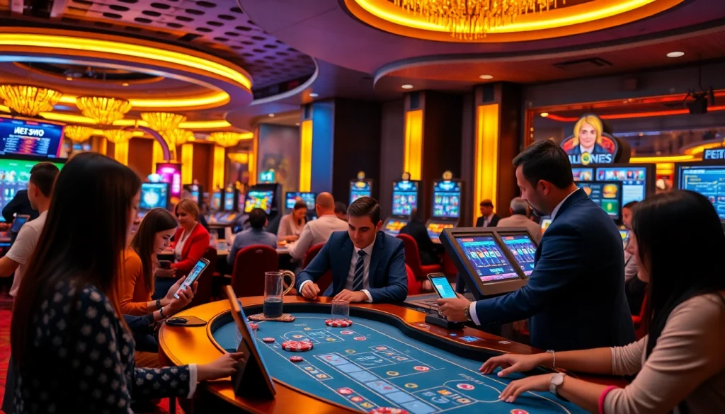 Exciting online gaming experience at new88go.com with diverse players and vibrant atmosphere