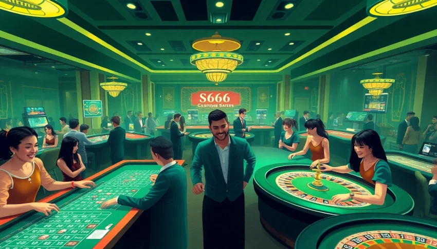 Online casino players enjoying games at S666.nyc, showcasing excitement and sophistication.