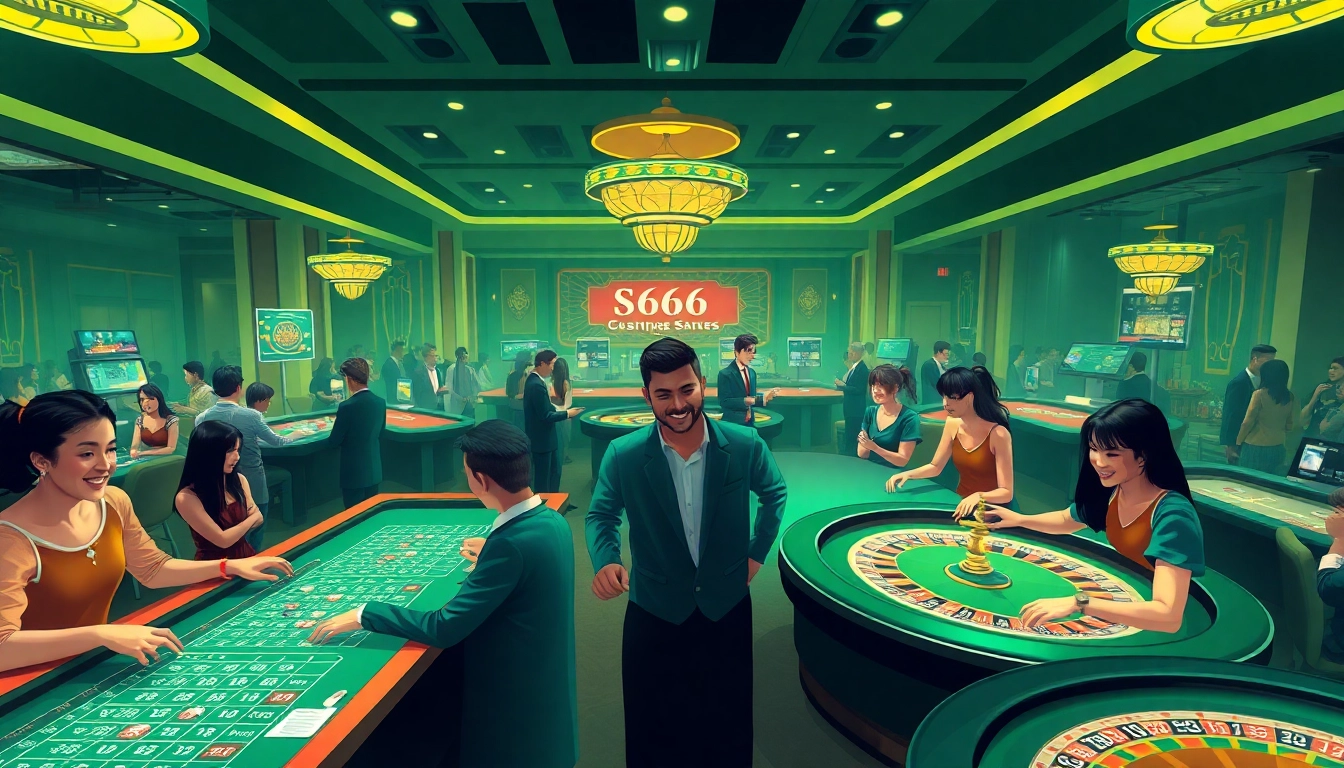 Online casino players enjoying games at S666.nyc, showcasing excitement and sophistication.