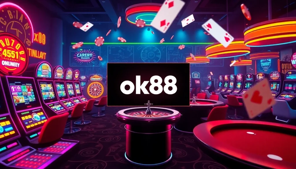 Engage in thrilling online gambling at ok88 with interactive casino interfaces and vibrant gaming elements.