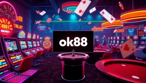 Engage in thrilling online gambling at ok88 with interactive casino interfaces and vibrant gaming elements.