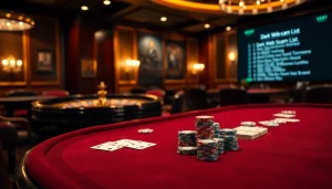 Playing poker at a luxurious casino highlighting the dark web scam list in the digital backdrop.