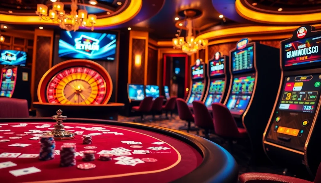 Intense gambling action at say88 showcasing vibrant casino elements and a thrilling atmosphere.