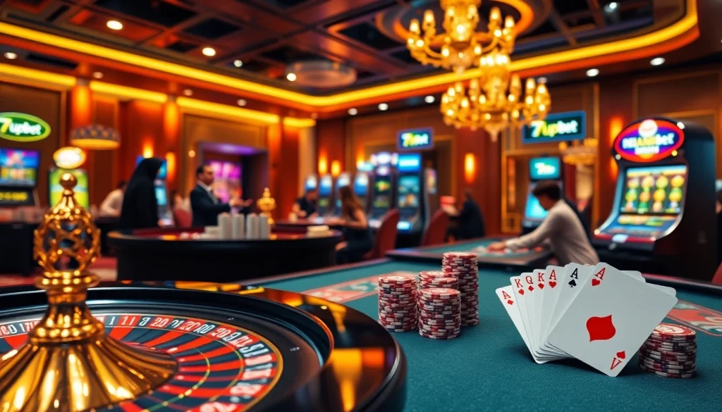 Experience high-stakes excitement at 7upbet with vibrant gaming action and luxurious casino elements.