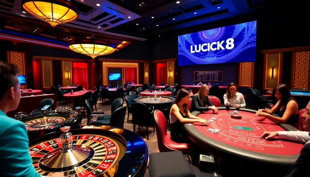 LUCK8 mang lại trải nghiệm casino ly kỳ với bàn poker và bánh xe roulette sống động.