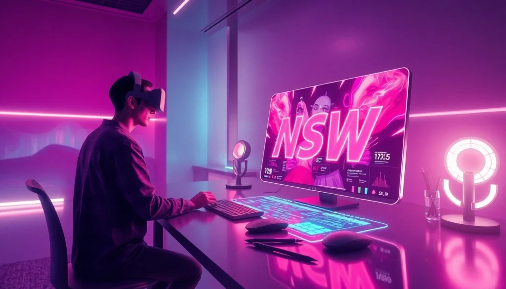 AI NSFW content generation interface showcasing vibrant digital art and innovative technology.