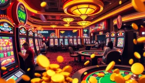 Pemain menikmati sensasi di slot Utama4D di tengah atmosfer kasino yang hidup.