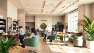 Aveda salon San Diego with skilled stylists providing precision haircuts and coloring in an inviting, luxurious setting.
