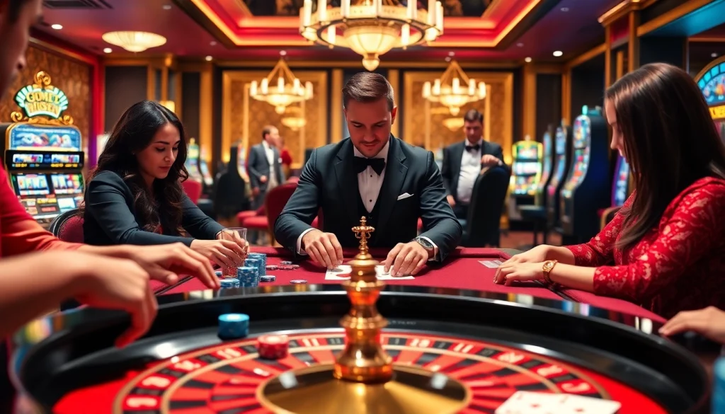 Engage in high-stakes gambling at BJ38 with vibrant casino table games and enthusiastic players.
