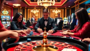 Engage in high-stakes gambling at BJ38 with vibrant casino table games and enthusiastic players.