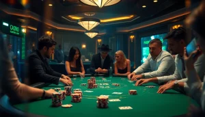 Engaged players at a high-stakes poker table showcasing strategies in porn games ai.