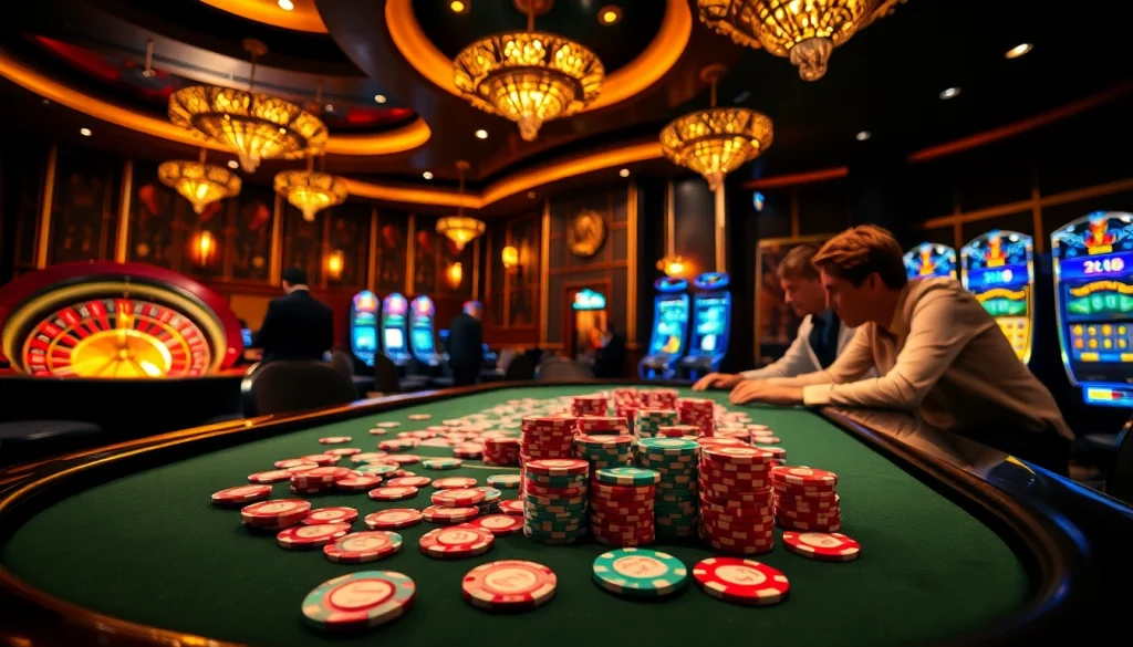 Players enjoying poker excitement at https://xx88.nl/ with vibrant chips and cards.