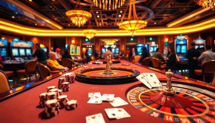 Experience thrilling gameplay at loto188.gb.net with vibrant casino tables and excited gamblers.