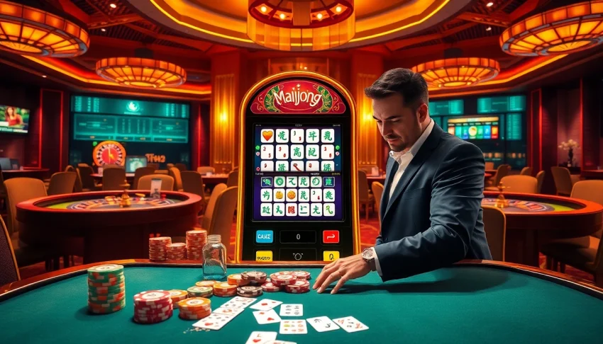 Terlibat dalam demo slot Mahjong di kasino yang meriah, penuh kegembiraan dan kemewahan.