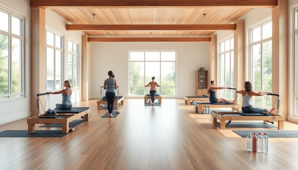 専門家と初心者が落ち着いたスタジオ環境で行う魅力的なピラティスセッション。ピラティス おすすめ のアクティビティとともに。