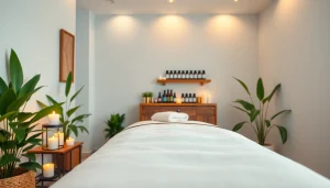 편안한 분위기와 필수 오일이 어우러진 스웨디시 마사지 설정