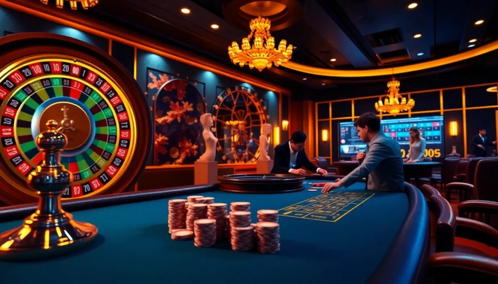 Experience the excitement of PS99 with vibrant casino tables and engaging players.