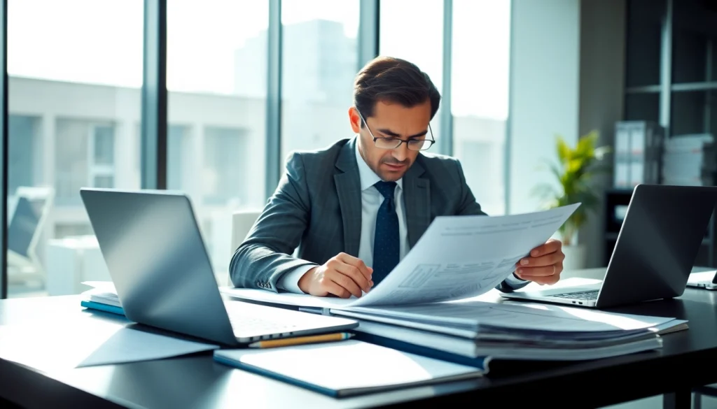 Consultant reviewing FCPA/DCAA compliance documents and regulations for effective strategy.