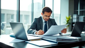 Consultant reviewing FCPA/DCAA compliance documents and regulations for effective strategy.