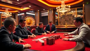 Experience thrilling poker action at SHBET with elegant tables and vibrant chips.