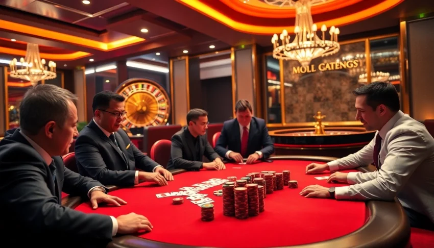 Experience thrilling poker action at SHBET with elegant tables and vibrant chips.