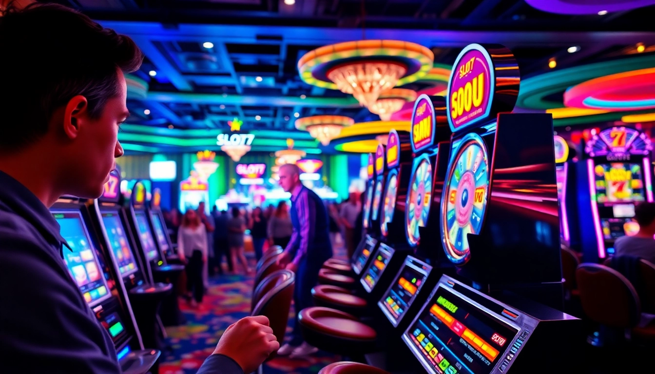 Mainkan Slot77 dengan penuh semangat di area permainan kasino yang berwarna-warni.