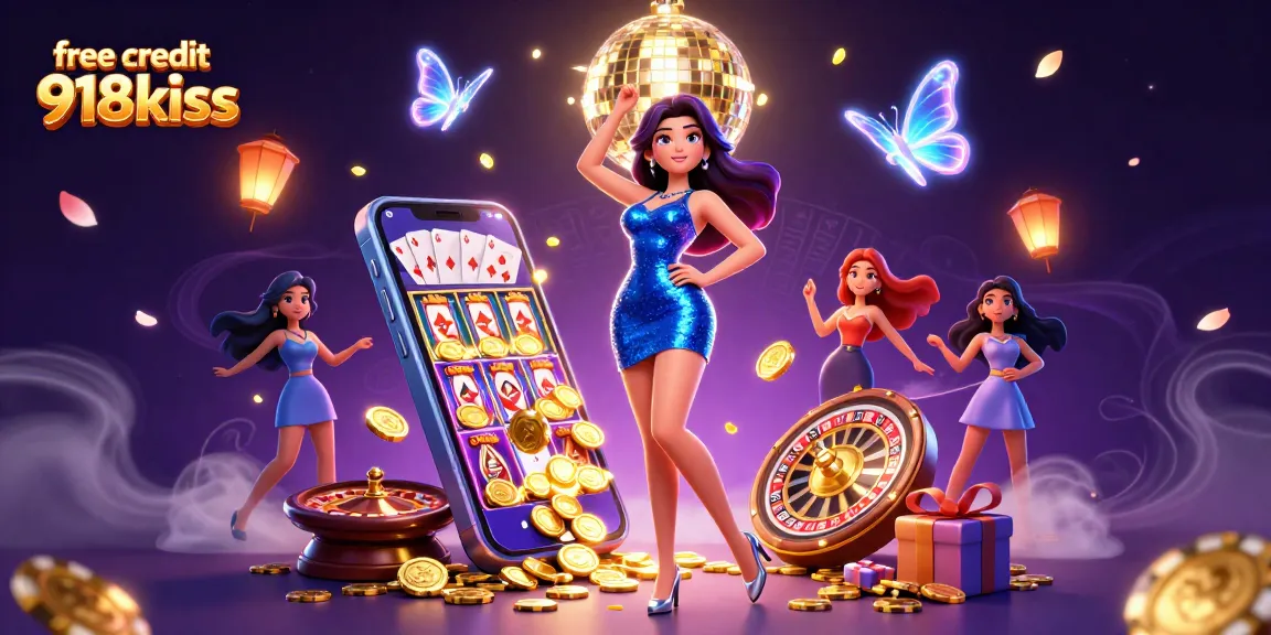Experience winning with free credit 918kiss in a vibrant, lively casino scene full of action and glamour.