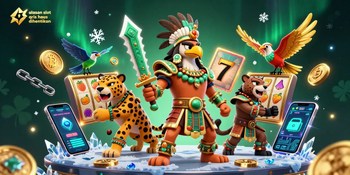 Engaging illustration depicting reasons why alasan slot qris harus dihentikan, featuring slot elements and dynamic characters in a vibrant casino setting.