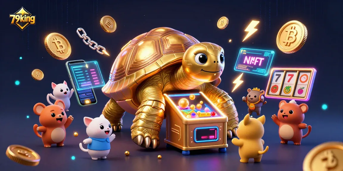 Experience thrilling slots at 79king with a golden tortoise and exciting crypto elements.