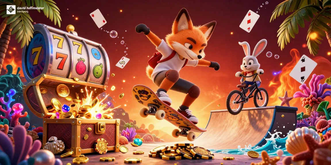 Experience thrilling casino fun with the vibrant scene showcasing david hoffmeister reviews integrated with gambling symbols.
