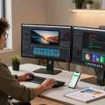 Dynamic workspace of a software developer using snipaste官网 to capture and annotate screens effectively.