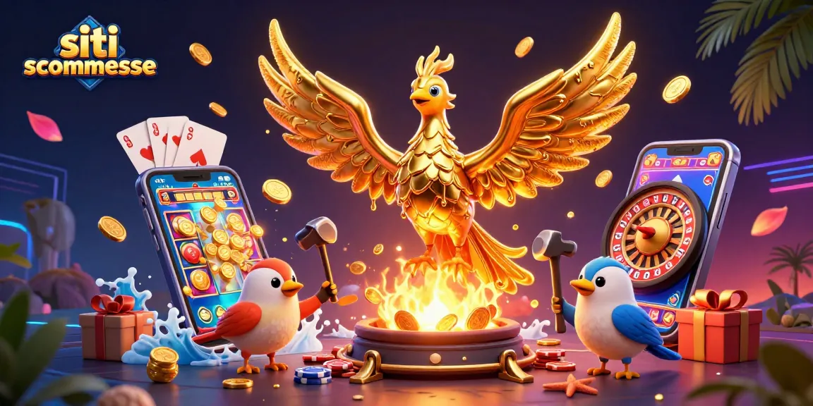 Scommetti con i migliori siti scommesse mentre un'aquila d'oro emerge e monete d'oro cadono
