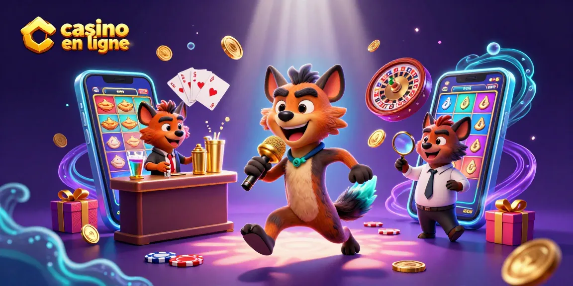 Un casino en ligne animé où des hyènes accueillent les joueurs avec humour et jeux dynamiques.