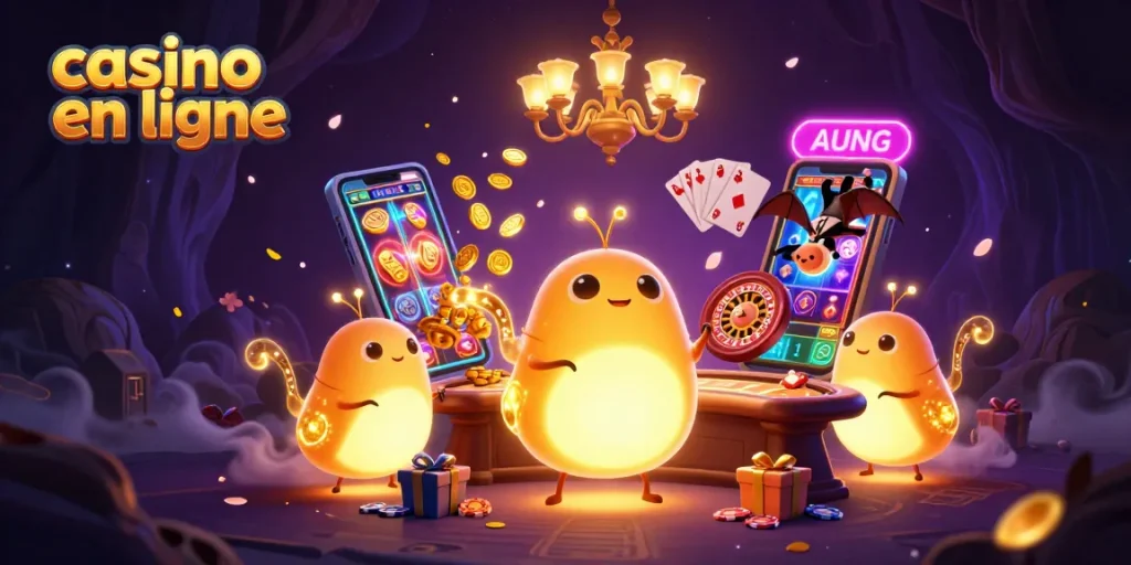 Vivez l'excitation d'un casino en ligne avec des créatures lumineuses animant un jeu captivant.