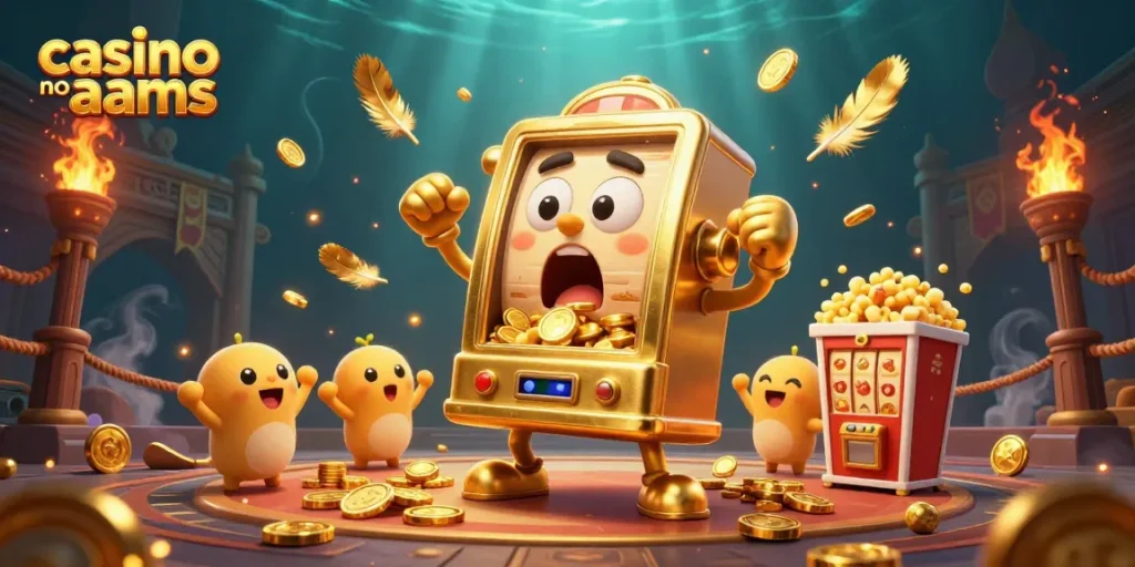 Casino non AAMS: Macchina slot d'oro sorprendente mentre vince una cascata di monete