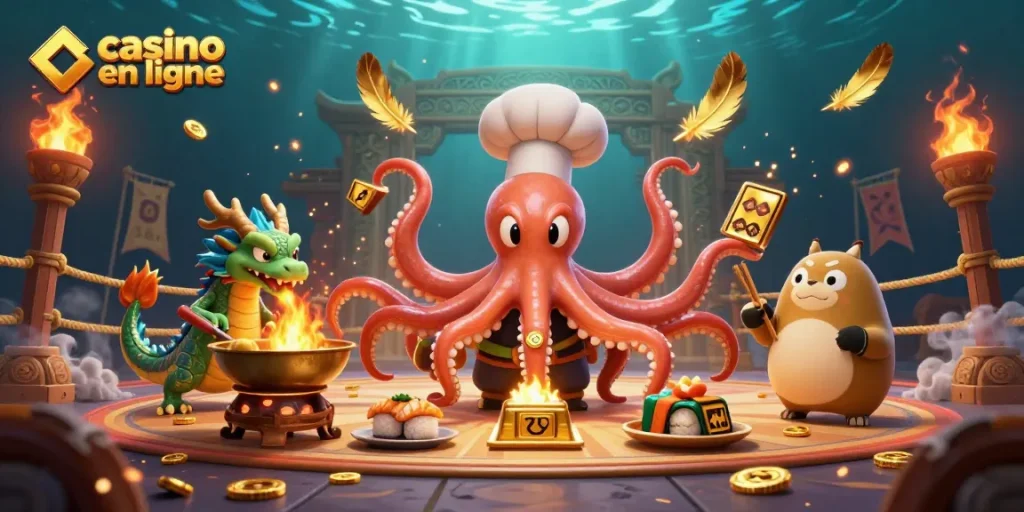 Préparez-vous à gagner au casino en ligne avec cette illustration dynamique d'animaux drôles!