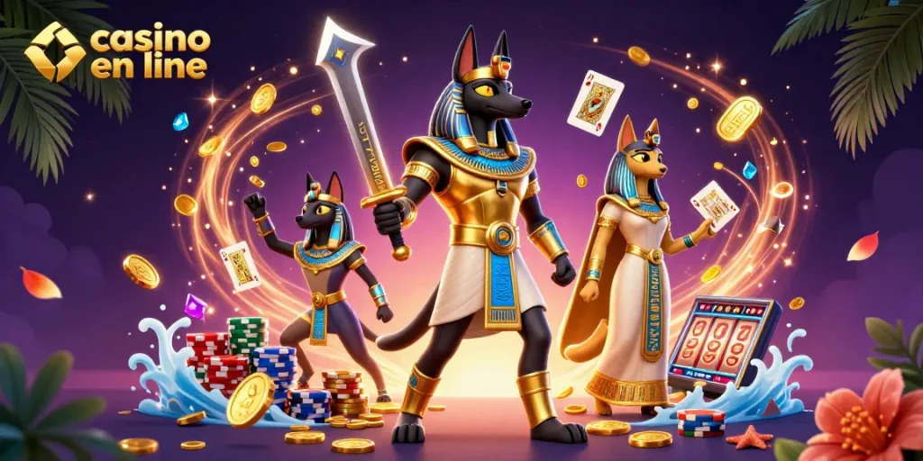 Gagnez des expériences avec casino en ligne en jouant avec Anubis et des symboles de jeu