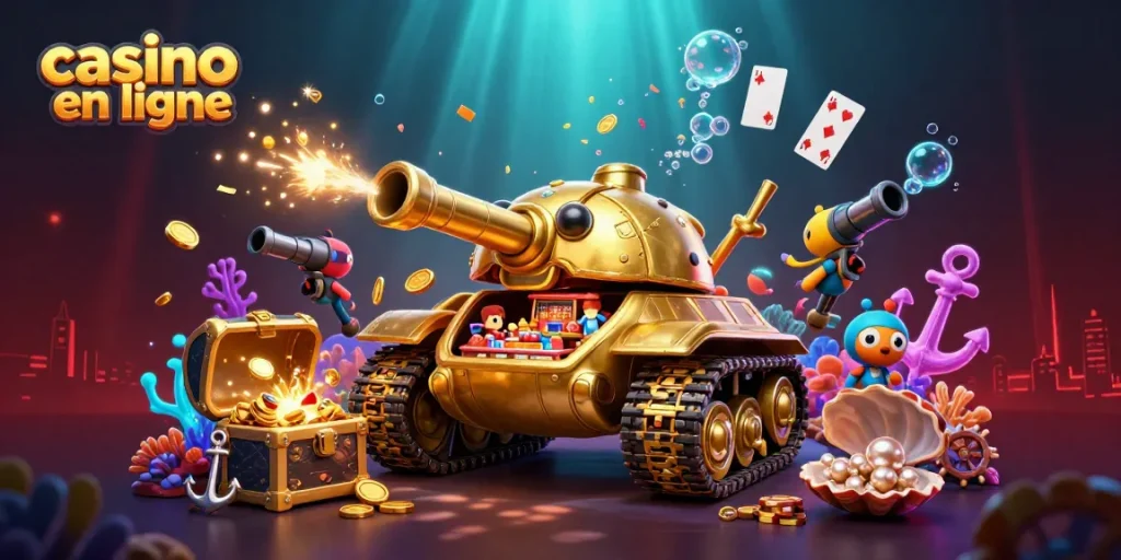 Casino en ligne : Plongez dans une expérience captivante avec un tank-casino doré.
