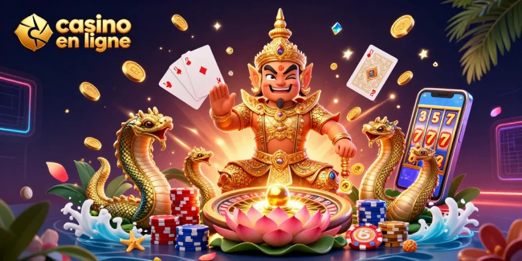 Découvrez les trésors du casino en ligne avec des jetons colorés et des cartes gagnantes !